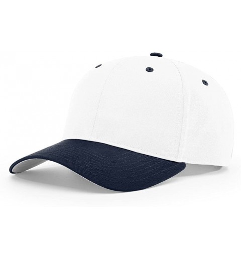 Baseball Caps 212 PRO Twill Snapback Flex Baseball HAT Blank FIT Cap - White/Navy - CI186ZZCGX6 $11.30