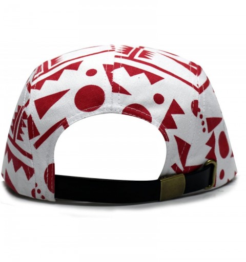 Sun Hats Plain Diagram 5 Panel Biker Hat - Red/Black - CM11E9FCYHV $16.99