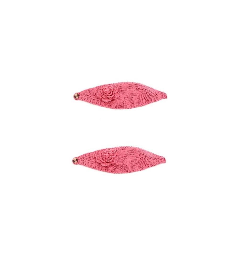 Headbands Women's Headband Neck/Ear Warmer Hand Made Black 812HB - 2 Pcs Pink & Pink - C0122N41VYL $21.31