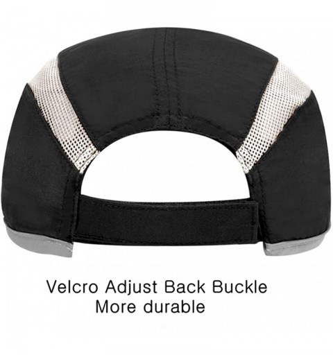 Baseball Caps UPF 50+ Outdoor Hat Folding Reflective Running Cap Unstructured Sport Hats for Men & Women - Black - CA182S5M5T...