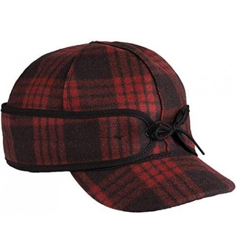 Baseball Caps Millie Kromer Cap - Winter Wool Hat with Ponytail Opening - Black/Red Tartan - CB12NU6A5KI $40.22