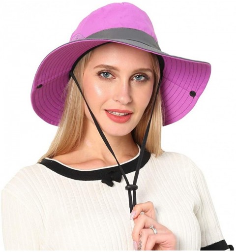 Sun Hats Foldable Sun Hat for Women Outdoor UV Protection with Wide Brim Ponytail Opening Neck Cord Breathable Mesh - CU18U34...