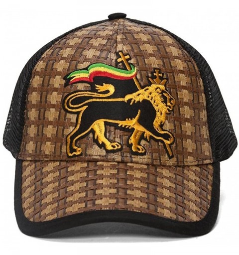 Baseball Caps Straw Adjustable Trucker Hat w/Patch (Various Fun Styles) - Lion of Judah Emblem - CV1227DJ429 $11.87