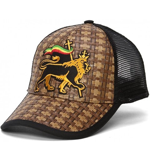 Baseball Caps Straw Adjustable Trucker Hat w/Patch (Various Fun Styles) - Lion of Judah Emblem - CV1227DJ429 $11.87