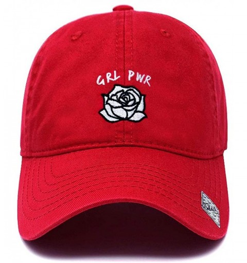 Baseball Caps Girl Power Dad Hat Cotton Baseball Cap Polo Style Low Profile - Red - CH18OA3RDDX $15.60
