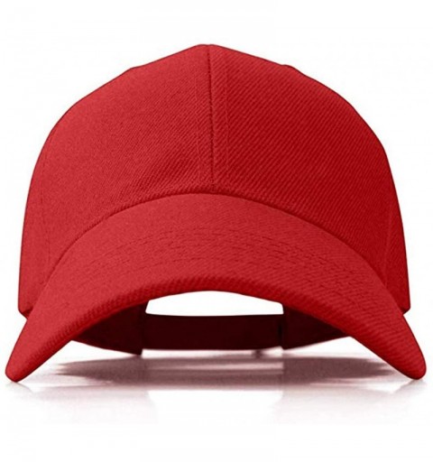 Baseball Caps Plain Adjustable Baseball Cap Classic Adjustable Hat Men Women Unisex Ballcap 6 Panels - Red/Pack 4 - C7192WOZC...