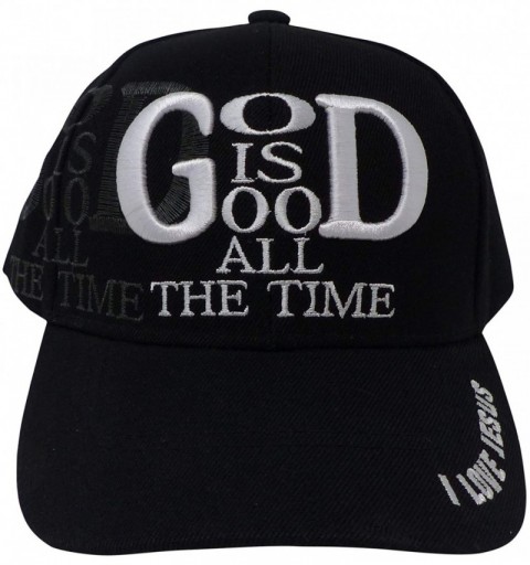 Baseball Caps God Hat Jesus Christ Baseball Cap - Religious Christian Gift for Men and Women - God is Good - Black - C318I0MY...