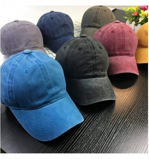 Baseball Caps Traffic Band Mens&Women's Unisex Denim Caps with Adjustable Strap - Gray - CU18QQ8L6QG $12.46