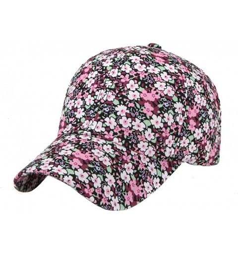 Baseball Caps Womens Sports Running Golf Travel Baesball Sun Flower Floral Cap Hat Caps Hats - Dark Coffee - CG183RZMYNO $8.06