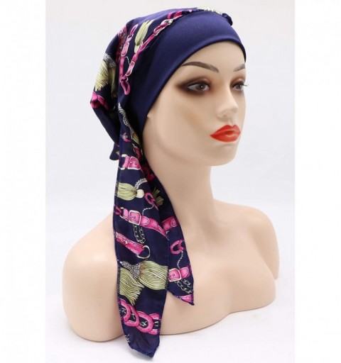 Skullies & Beanies Chemo Cancer Head Scarf Hat Cap Tie Dye Pre-Tied Hair Cover Headscarf Wrap Turban Headwear - CQ198N5XK3S $...