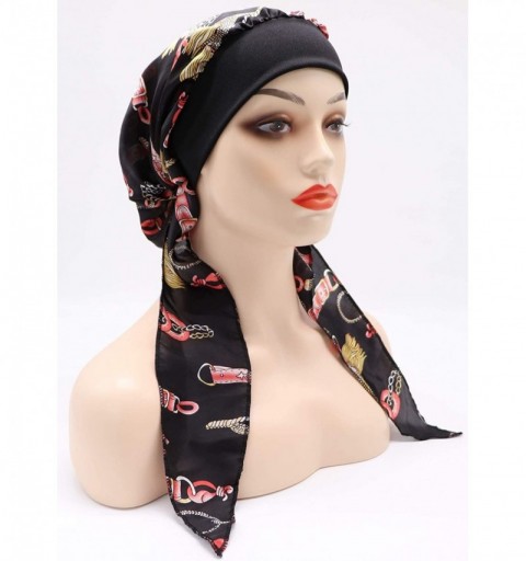 Skullies & Beanies Chemo Cancer Head Scarf Hat Cap Tie Dye Pre-Tied Hair Cover Headscarf Wrap Turban Headwear - CQ198N5XK3S $...