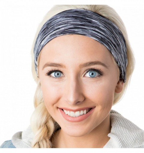 Headbands Adjustable & Stretchy Space Dye Xflex Wide Headbands for Women Girls & Teens - Space Dye Grey - CB12ODPVRC3 $24.92