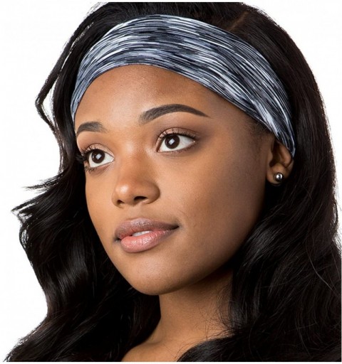Headbands Adjustable & Stretchy Space Dye Xflex Wide Headbands for Women Girls & Teens - Space Dye Grey - CB12ODPVRC3 $11.99