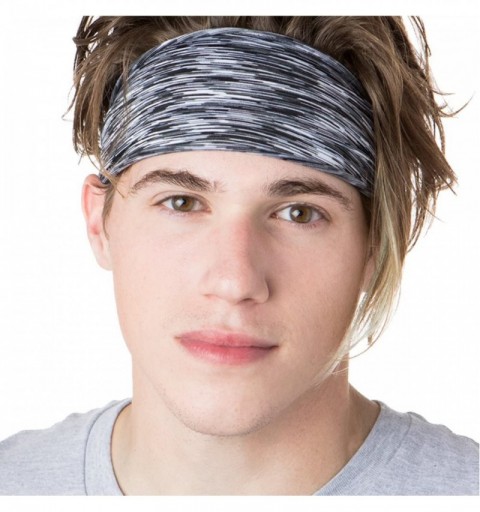 Headbands Adjustable & Stretchy Space Dye Xflex Wide Headbands for Women Girls & Teens - Space Dye Grey - CB12ODPVRC3 $11.99