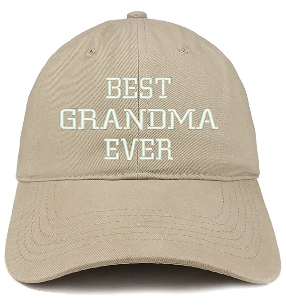 Baseball Caps Best Grandma Ever Embroidered Brushed Cotton Dad Hat Cap - Khaki - C9185HNN3N0 $22.65