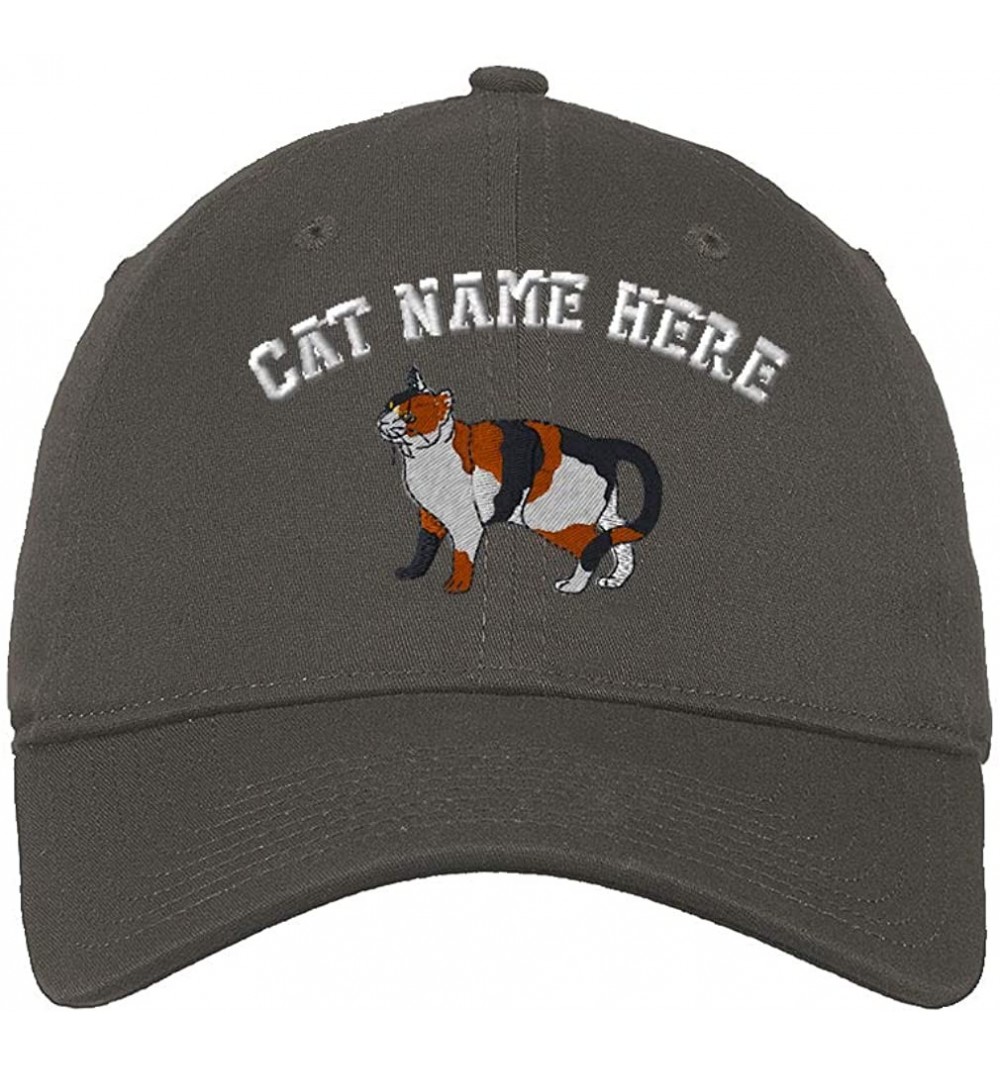 Baseball Caps Custom Low Profile Soft Hat Calico Cat A Embroidery Cat Name Cotton Dad Hat - Dark Grey - CK18QAT2HM6 $15.57