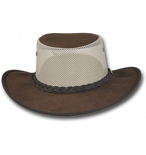 Sun Hats Foldaway Bronco Cooler Leather Hat - Item 1062 - Cognac - C8197XN4EZ6 $63.02