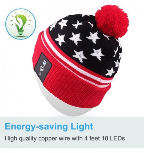Skullies & Beanies Light Up Beanie Hat Stylish Unisex LED Knit Cap for Indoor and Outdoor - Lb001-red-string - CI186LGZ8HC $3...
