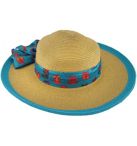 Sun Hats Art Scarf Band Colored Trim Paper Braid Sun Hat - Turquoise - C0125V3EIX7 $25.57