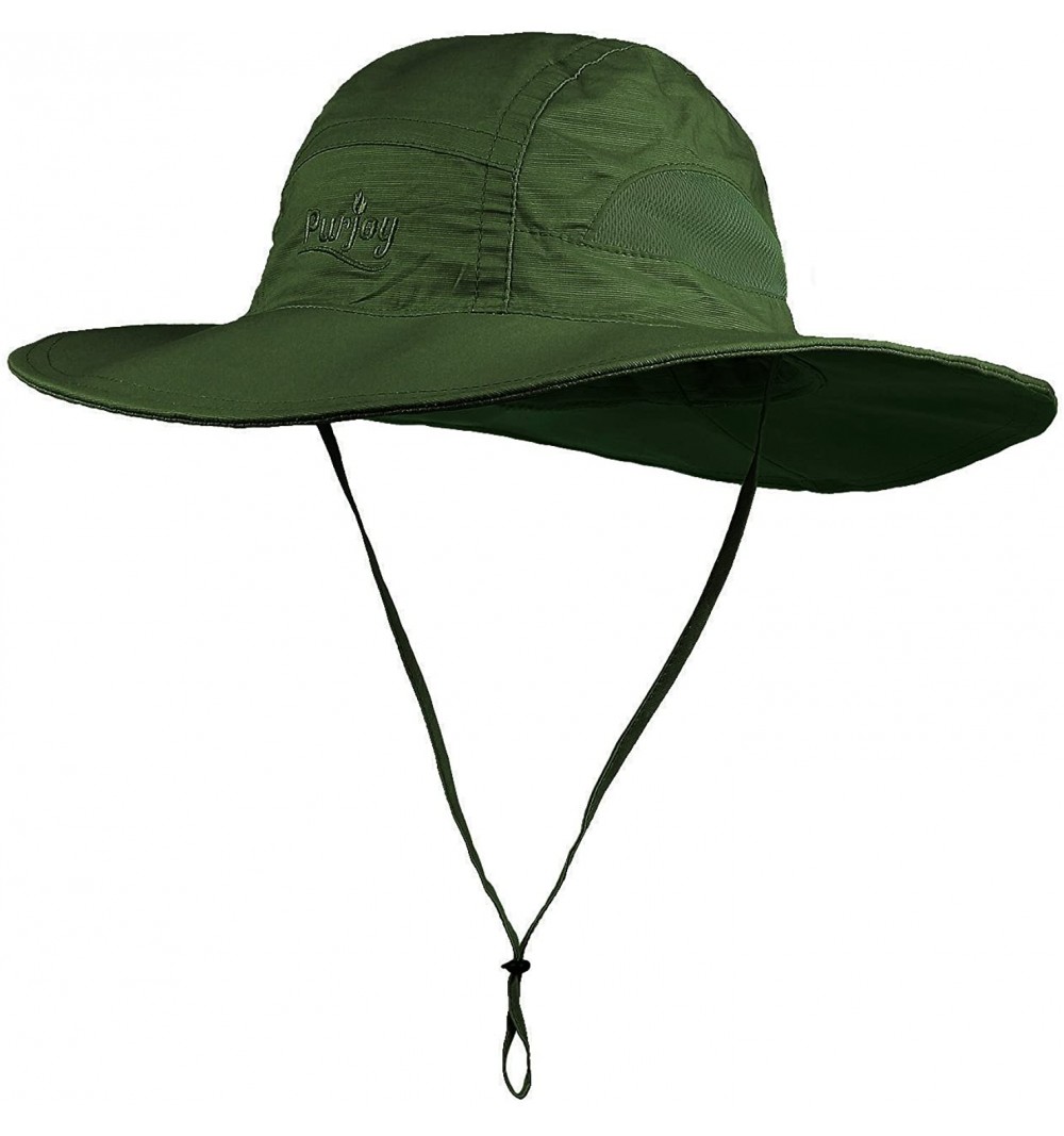Sun Hats Purjoy Protection Breathable Adjustable Drawstring - Olive - CL18DUHQ34U $8.02