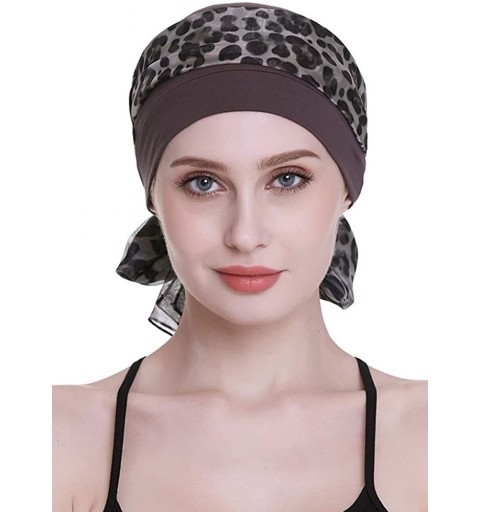 Skullies & Beanies Elegant Chemo Cap With Silky Scarfs For Cancer Women Hair Loss Sleep Beanie - Grey - C218LXA402N $15.88
