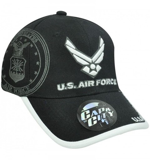 Baseball Caps United States Air Force Licensed 3D Embroidered Hat Cap - Black - CV116LM3MUN $10.81