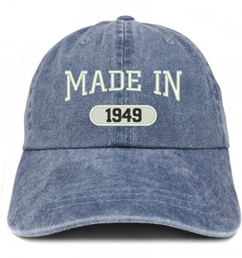 Baseball Caps Made in 1949 Embroidered 71st Birthday Washed Baseball Cap - Navy - CB18C7EA80H $15.33