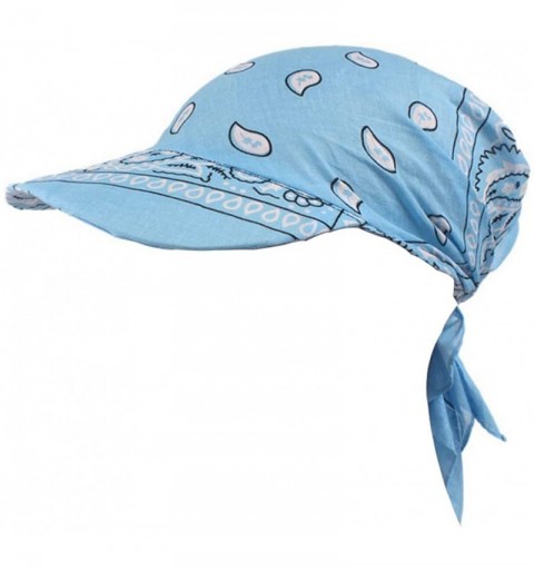 Skullies & Beanies Womens Chemo Cancer Head Scarf Hat Summer Folding Anti-UV Golf Tennis Sun Visor Cap (Blue) - CD182XGGI3G $...