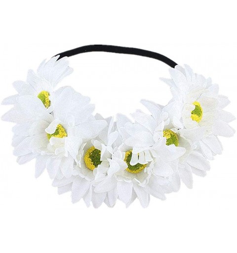 Headbands Sunflower crown Boho crown Sunflower headband Flower Hair Accessory - White - CM18QS7T750 $10.27