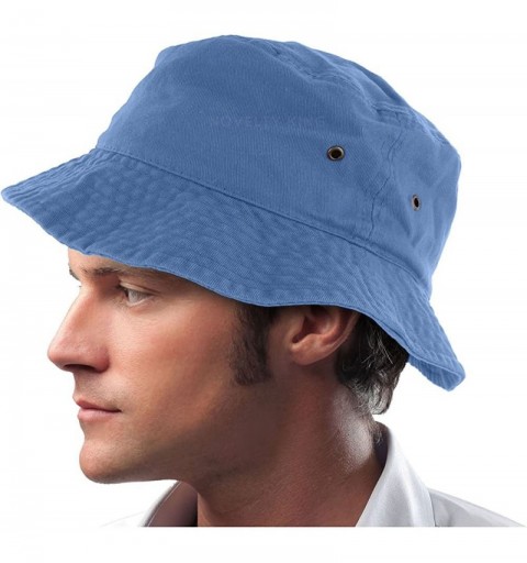 Skullies & Beanies Mens 100% Cotton Fishing Hunting Summer Bucket Cap Hat - Sky Blue - C111VSYSVWD $11.29