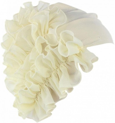 Skullies & Beanies Women Flower Cancer Chemo Hat Beanie Scarf Turban Head Wrap Cap Headband - Beige - CX187WWG8S9 $10.76
