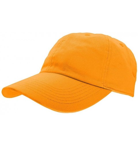 Baseball Caps Baseball Caps Dad Hats 100% Cotton Polo Style Plain Blank Adjustable Size - Gold - CT18EZCAI5R $7.21