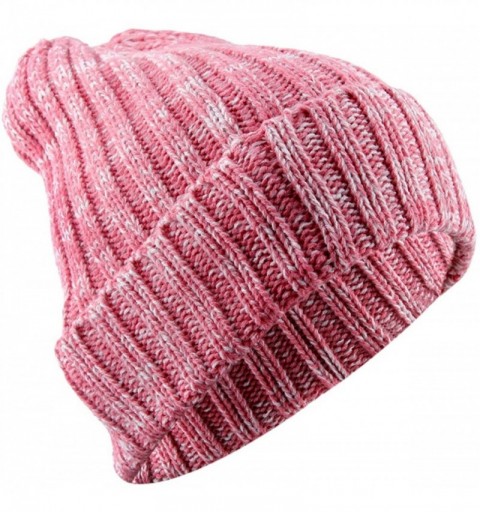Skullies & Beanies Beanie Hats for Men Women-Winter Warm Baggy Ski Hat Knit Slouchy Cap - Pink & White - C7189HAZAA8 $9.72