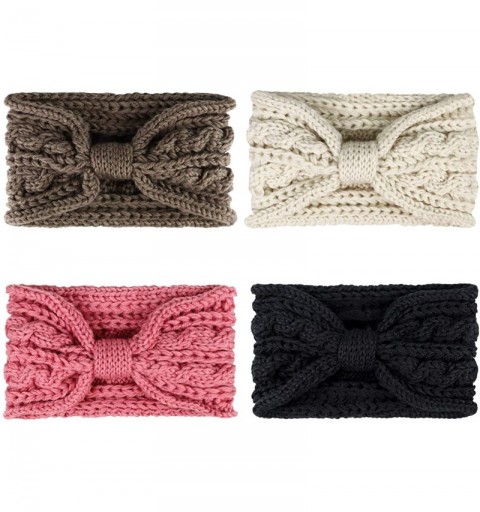 Cold Weather Headbands Crochet Turban Headband for Women Warm Bulky Crocheted Headwrap - 4 Pack Crochet - CO1928LAA9I $13.83