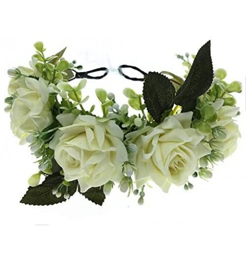 Headbands Maternity Woodland Photo Shoot Peony Flower Crown Hair Wreath Wedding Headband BC44 - A-rose Ivory - CR1948UWHQY $1...