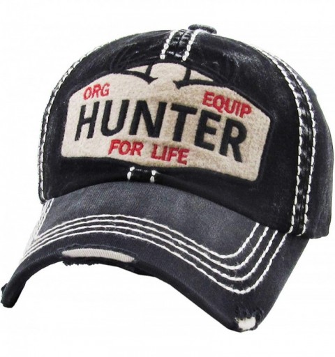 Baseball Caps Outdoor Hunting Tactical Distressed Baseball Cap Dad Hats Adjustable Unisex - (2.5) Black Hunter for Life - C81...