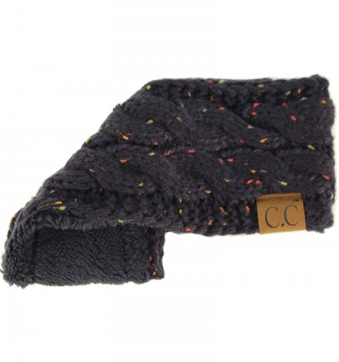 Cold Weather Headbands Winter CC Confetti Warm Fuzzy Fleece Lined Thick Knit Headband Headwrap Hat Cap - Navy - C61888QWS2C $...