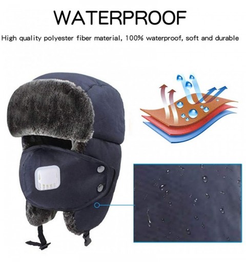 Rain Hats Unisex Winter Trooper Hat Hunting Hat for Men and Women Ushanka Ear Flap Chin Strap and Windproof Mask - C418Y8RT8C...