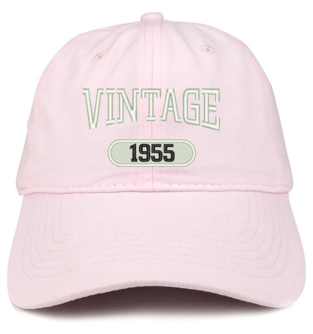Baseball Caps Vintage 1955 Embroidered 65th Birthday Relaxed Fitting Cotton Cap - Light Pink - CS180ZMSG6L $19.00