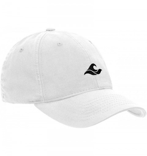 Baseball Caps Soft & Cozy Relaxed Strapback Adjustable Baseball Caps - White With Black Embroidered Logo - CE189A5NREU $16.45