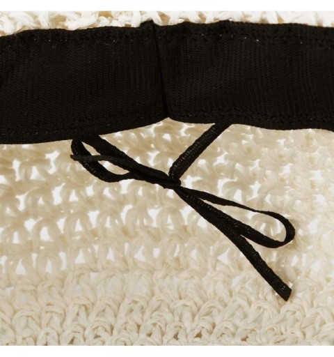 Berets Women Beret Hat Crochet Straw Newsboy Hat Adjustable French Style Fiddler Artist Hat - Off-white - CU18T2RZRGH $9.36