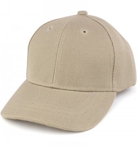 Baseball Caps Plain Infants Size Structured Adjustable Baseball Cap - Khaki - C817YZSOYTO $14.53