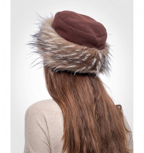 Bomber Hats Faux Fur Trimmed Winter Hat for Women - Classy Russian Hat with Fleece - Brown - Chocolate Raccoon - C0192L9NW9R ...