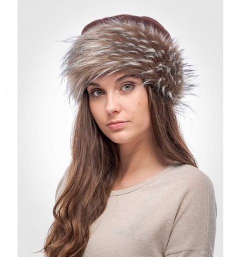 Bomber Hats Faux Fur Trimmed Winter Hat for Women - Classy Russian Hat with Fleece - Brown - Chocolate Raccoon - C0192L9NW9R ...