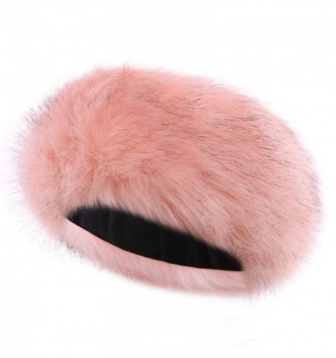 Cold Weather Headbands Women's Faux Fur Headband Winter Earwarmer Earmuff with Stretch-Pink Coffee - Pink Coffee - CA18L69GA0...