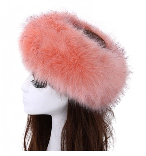 Cold Weather Headbands Women's Faux Fur Headband Winter Earwarmer Earmuff with Stretch-Pink Coffee - Pink Coffee - CA18L69GA0...