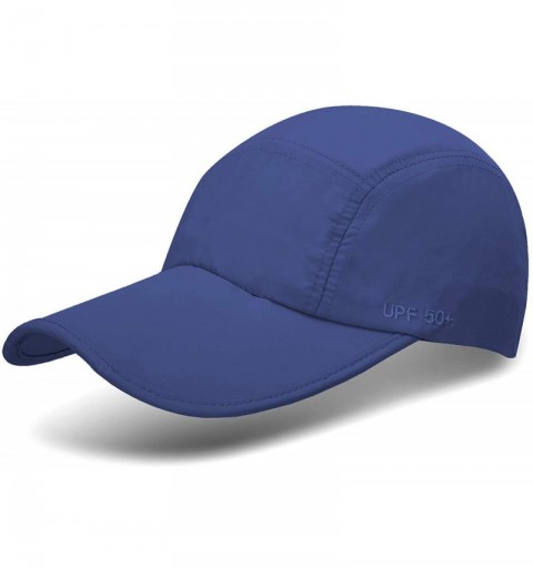 Baseball Caps Unisex UPF 50+ Sun Protection Quick Dry Unstructured Long Bill Baseball Cap Portable Hats - Dark Blue - CF18OZC...