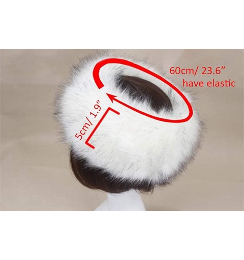 Skullies & Beanies Women's Faux Fur Headband Soft Winter Cossack Russion Style Hat Cap - Smoke Grey - CZ18L8G38CZ $11.62