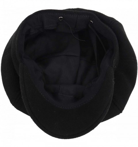 Newsboy Caps Women Linen Newsboy Cap Cabbie Hat 8 Panels - 6 7/8 Fitted - Wool - Black - CJ18Z89L3WR $10.59