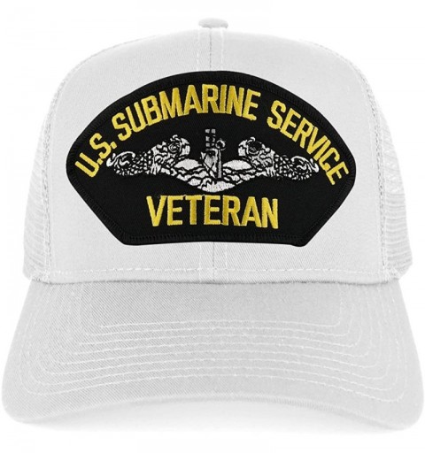 Baseball Caps US Submarine Service Veteran Embroidered Patch Snapback Mesh Trucker Cap - White - CO18905LXA0 $13.70
